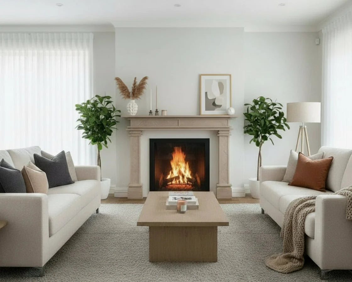 Full Feature Fire Mantels - Solid Hardwood Construction