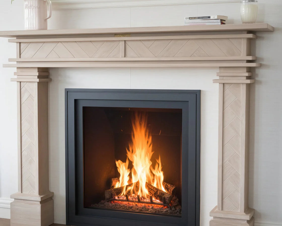 Full Feature Fire Mantels - Solid Hardwood Construction