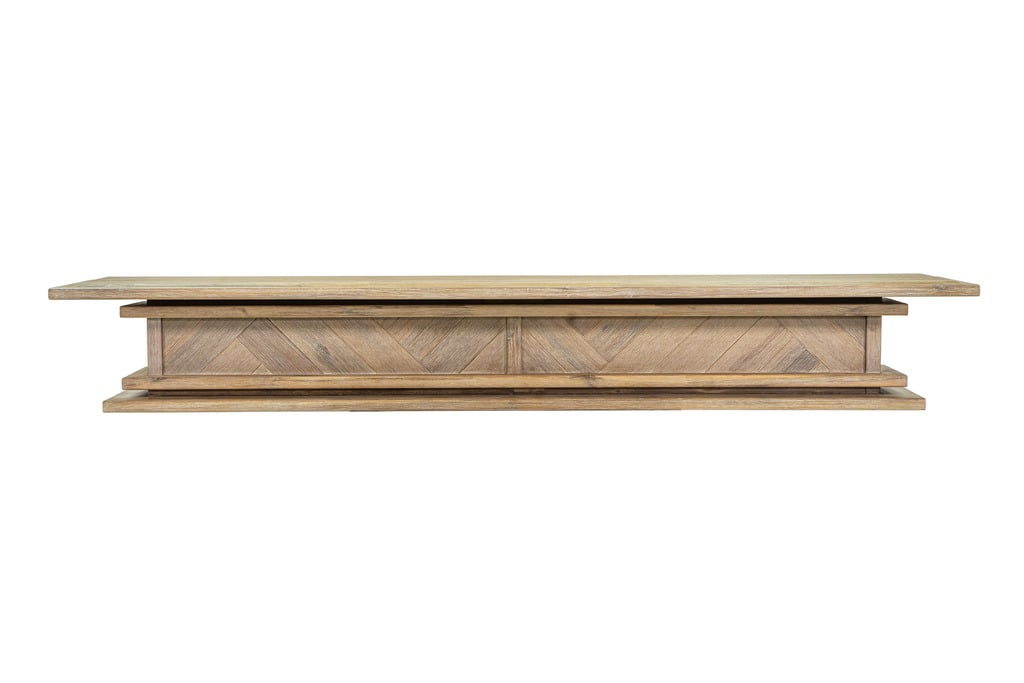 Floating Fire Mantel Shelf - Solid Hardwood