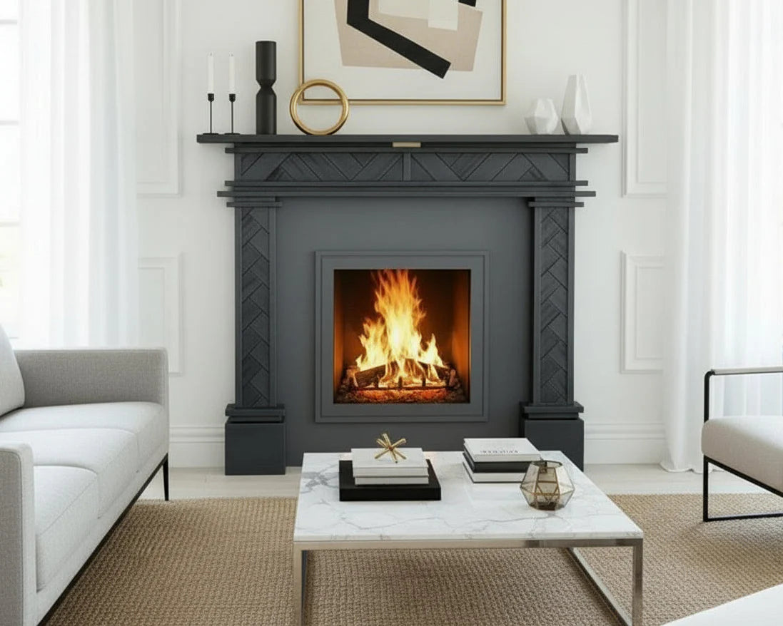 Full Feature Fire Mantels - Solid Hardwood Construction