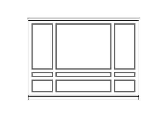 Kit 10B - Jazz Moderne full height split panel wainscoting kit - centered layout
