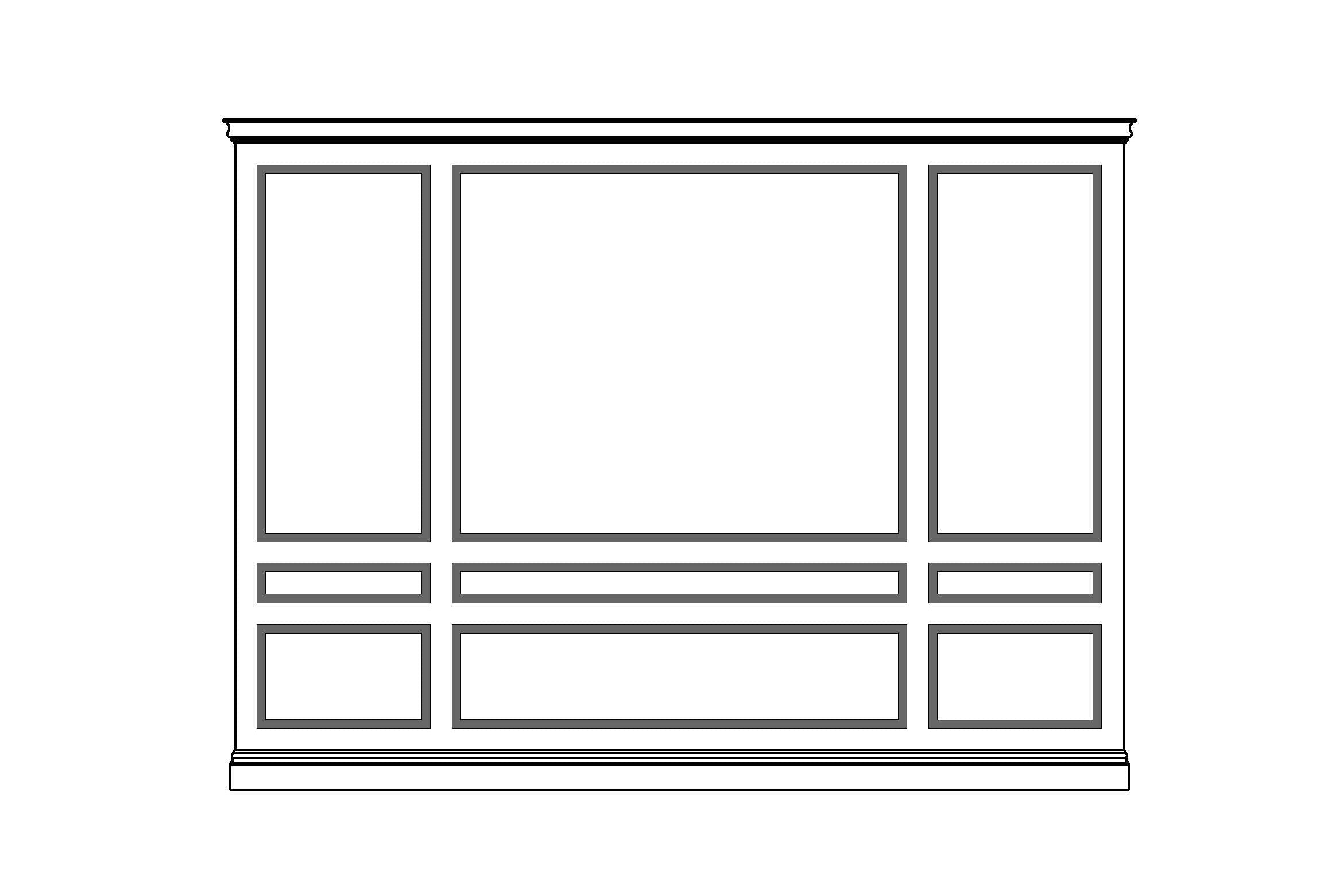 Kit 10B - Jazz Moderne Full Height Split Panel Wainscoting - Centered
