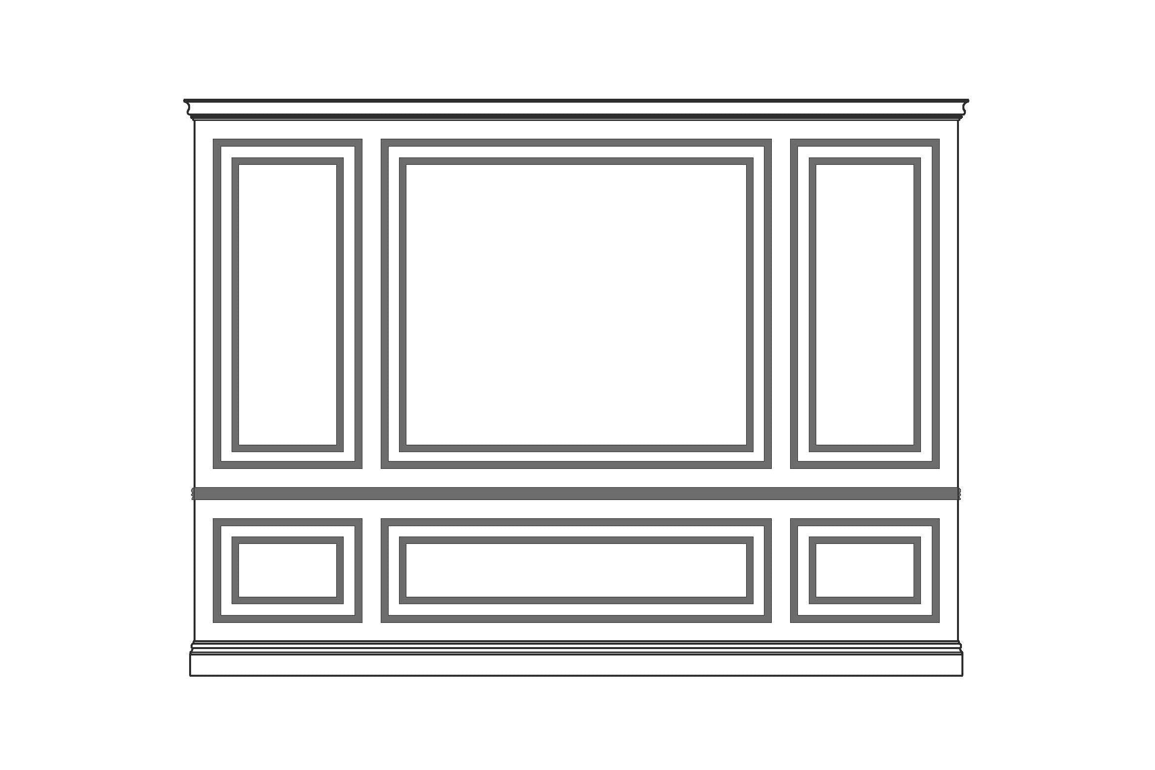 Kit 04B - Hamptons Full Height Double Wainscoting - Centered