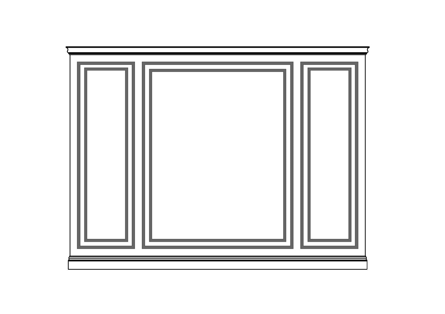 Kit 07B - Manhattan full height double wainscoting - centered layout