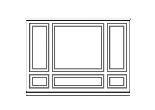 Kit 08B - Manhattan full height split panel double wainscoting - centered layout