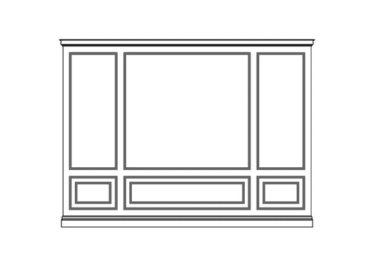 Kit 09B - Midtown full height split panel double base wainscoting - centered layout