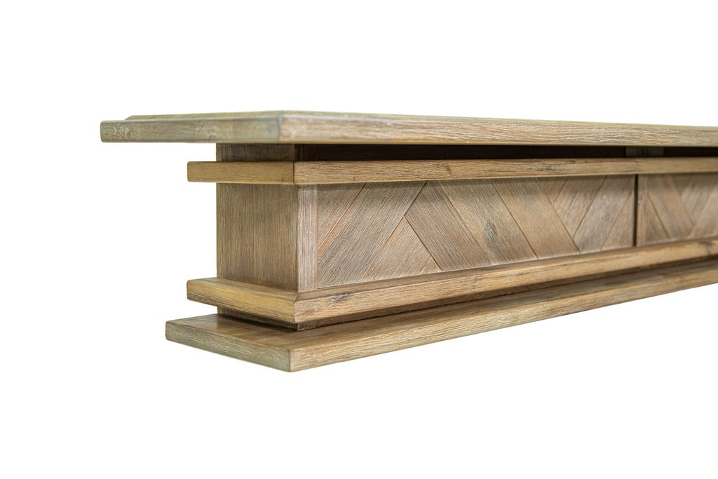 Floating Fire Mantel Shelf - Solid Hardwood