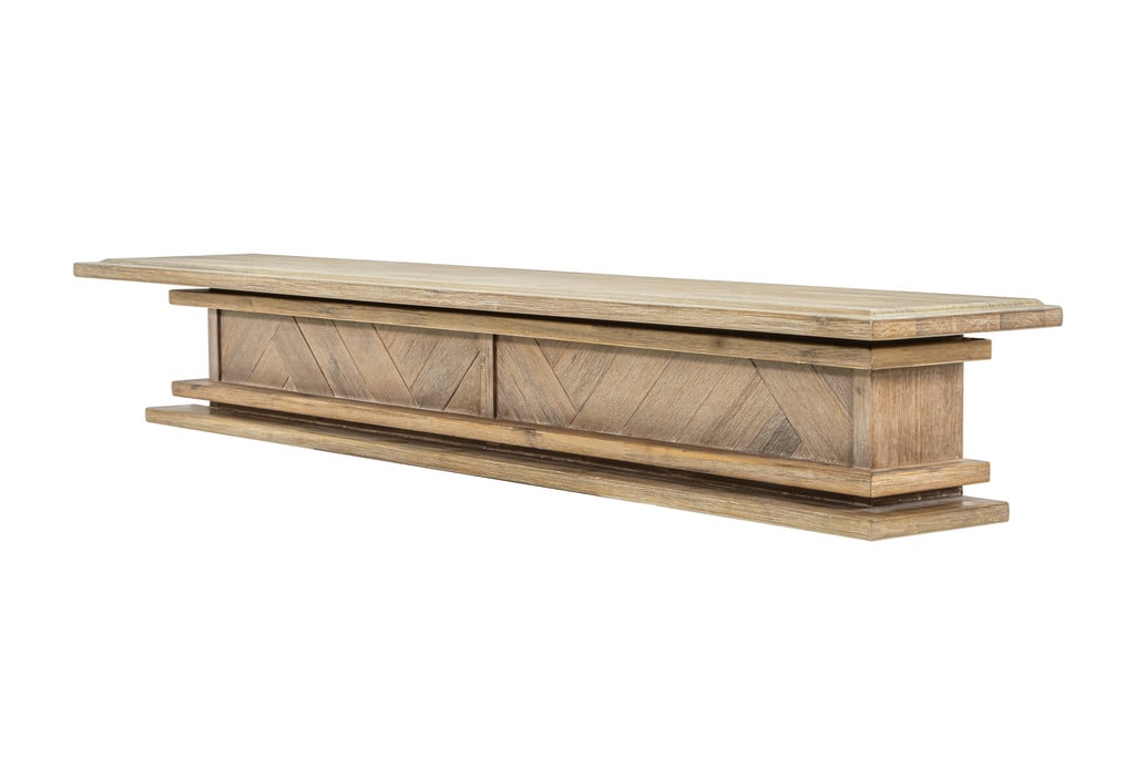 Floating Fire Mantel Shelf - Solid Hardwood