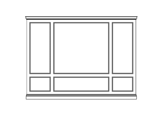 Kit 06B - New York full height split panel wainscoting - centered layout